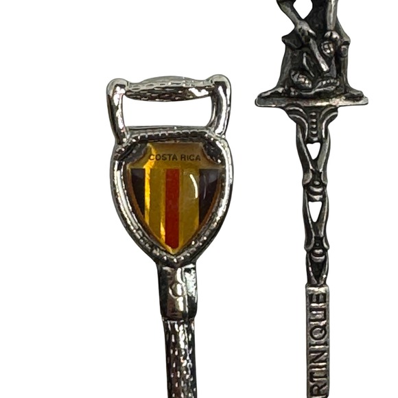 7pc Vtg Souvenir Spoon Lot Islands Cruise Travel Grand Cayman Nassau Jamaica - Picture 4 of 9